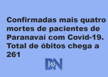 Confirmadas mais quatro mortes de pacientes de Paranavaí com Covid-19. Total de óbitos chega a 261