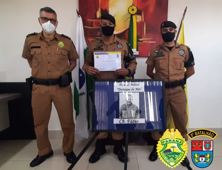 Batalhão homenageia o policial destaque do mês de junho