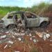 Polícia Rodoviária localiza carro queimado carregado de cigarros