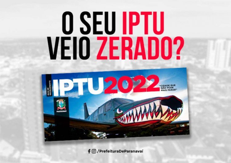 Extinção de taxas faz com que alguns  carnês de IPTU estejam “zerados”
