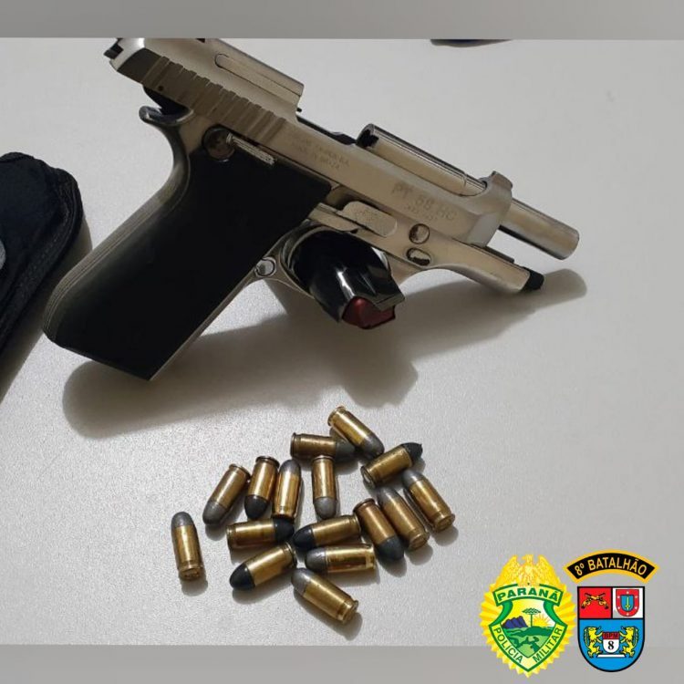 Homem é preso com arma de fogo e 16 munições