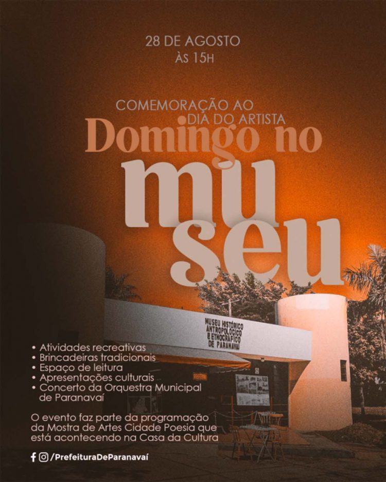 Domingo no Museu terá atividades culturais especiais em comemoração ao Dia do Artista