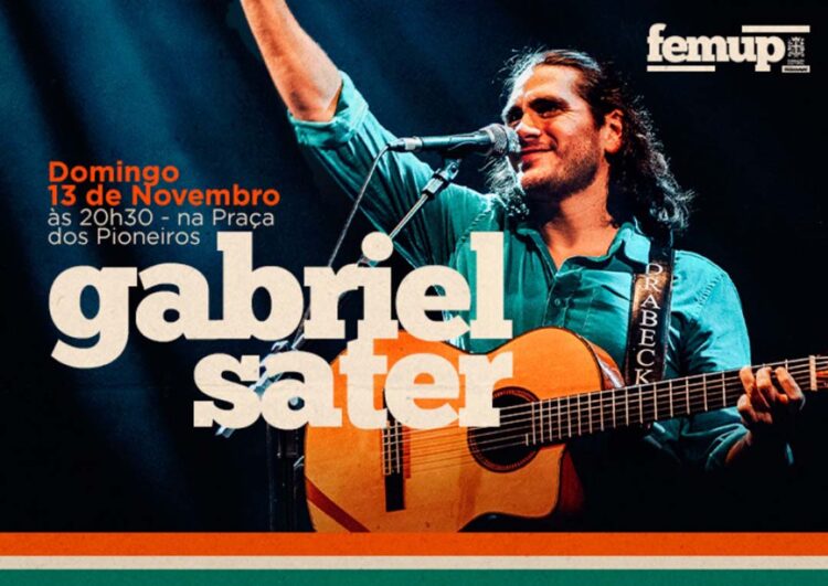 Domingo tem show com Gabriel Sater no encerramento da Semana do Femup