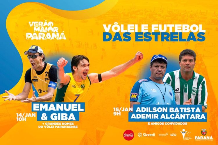 Giba, Emanuel e ex-atletas de futebol se reúnem em jogos festivos neste final de semana