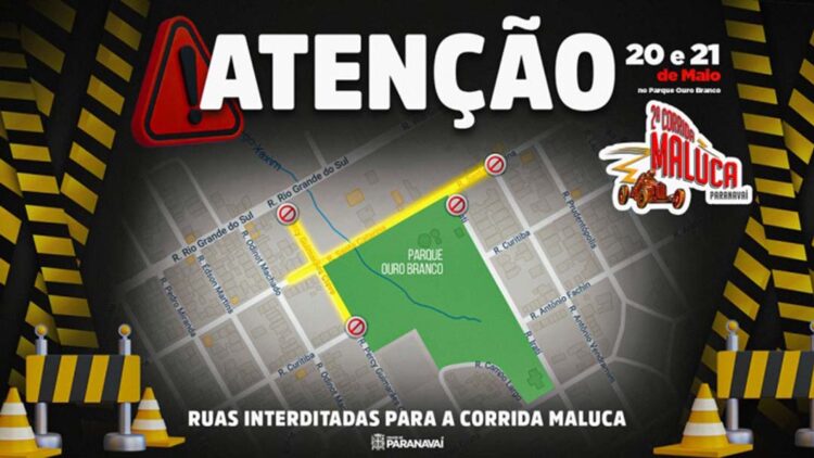 Trecho da Rua Santa Catarina ficará interditado a partir desta quinta-feira para a 2ª Corrida Maluca