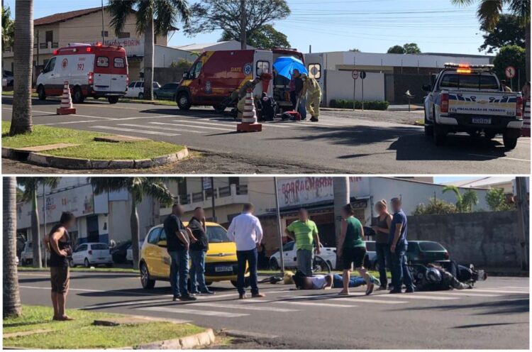 Dois homens ficam feridos após colisão entre motocicleta e bicicleta em Paranavaí
