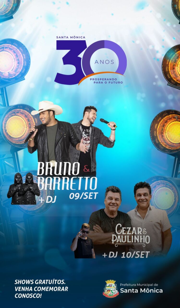 Prefeitura de Santa Mônica divulga shows em comemoração ao aniversário da cidade