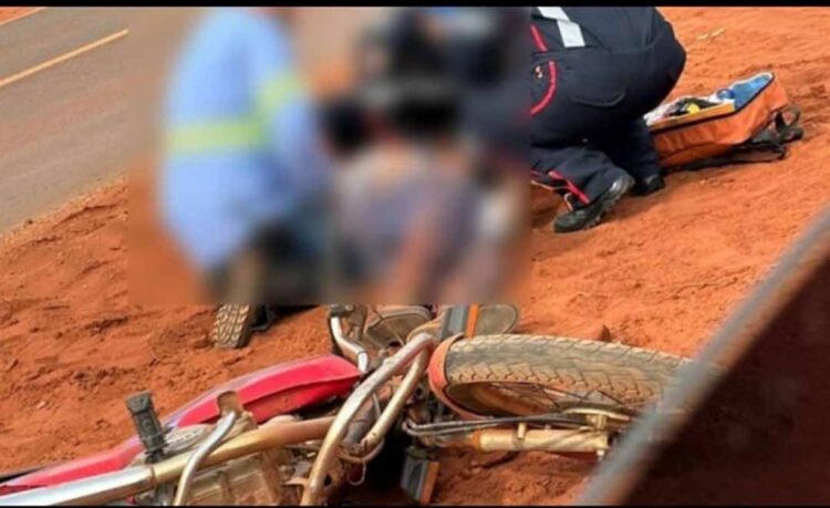 Acidente envolvendo carro e motocicleta deixa idoso ferido na PR-557