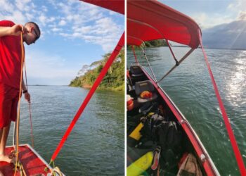 Bombeiros fazem novas buscas por jovem que caiu da lancha no Rio Paraná, em Porto Rico