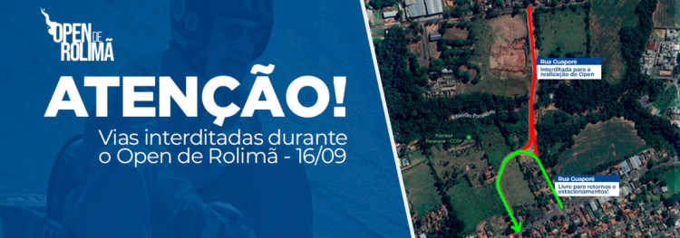 Município vai interditar trecho da Avenida Guaporé para realização do Open de Rolimã