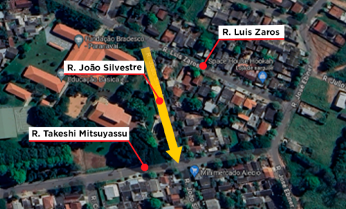 Ditran realiza mudança no sentido da Rua João Silvestre em Paranavaí