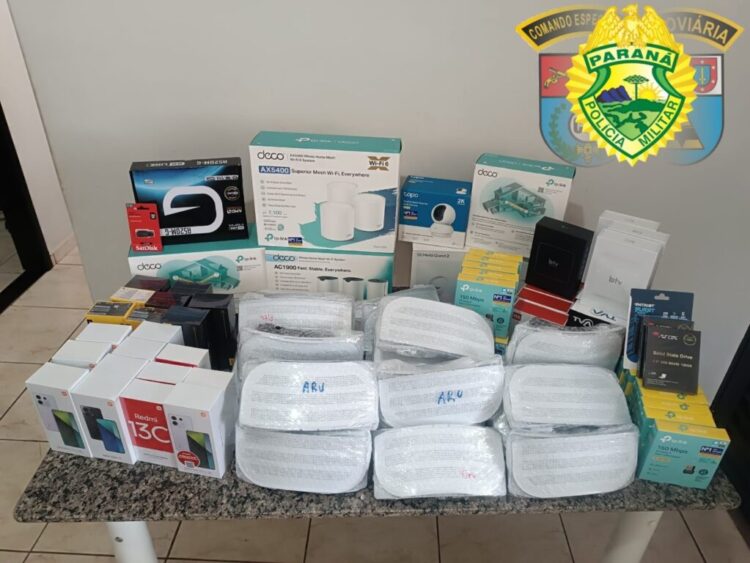 PRE apreende produtos contrabandeados do Paraguai em carro de São João do Caiuá