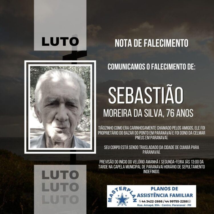 Nota de falecimento – Sebastião Moreira da Silva