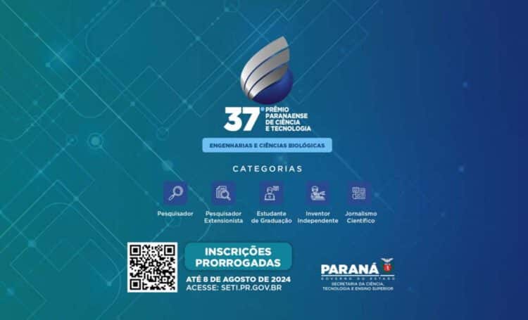 Prêmio Paranaense de Ciência e Tecnologia tem inscrição prorrogada
