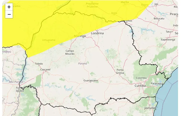Inmet emite alerta para perigo de chuvas fortes em Paranavaí e região