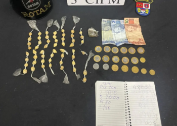 PM é acionada para atender ocorrência de furto e prende mulher com 54 pedras de crack