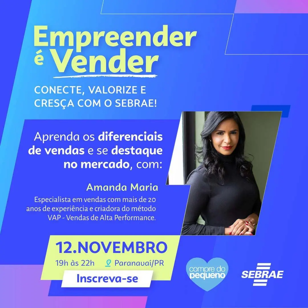 Sebrae Paranavaí promove palestra sobre empreendedorismo e vendas