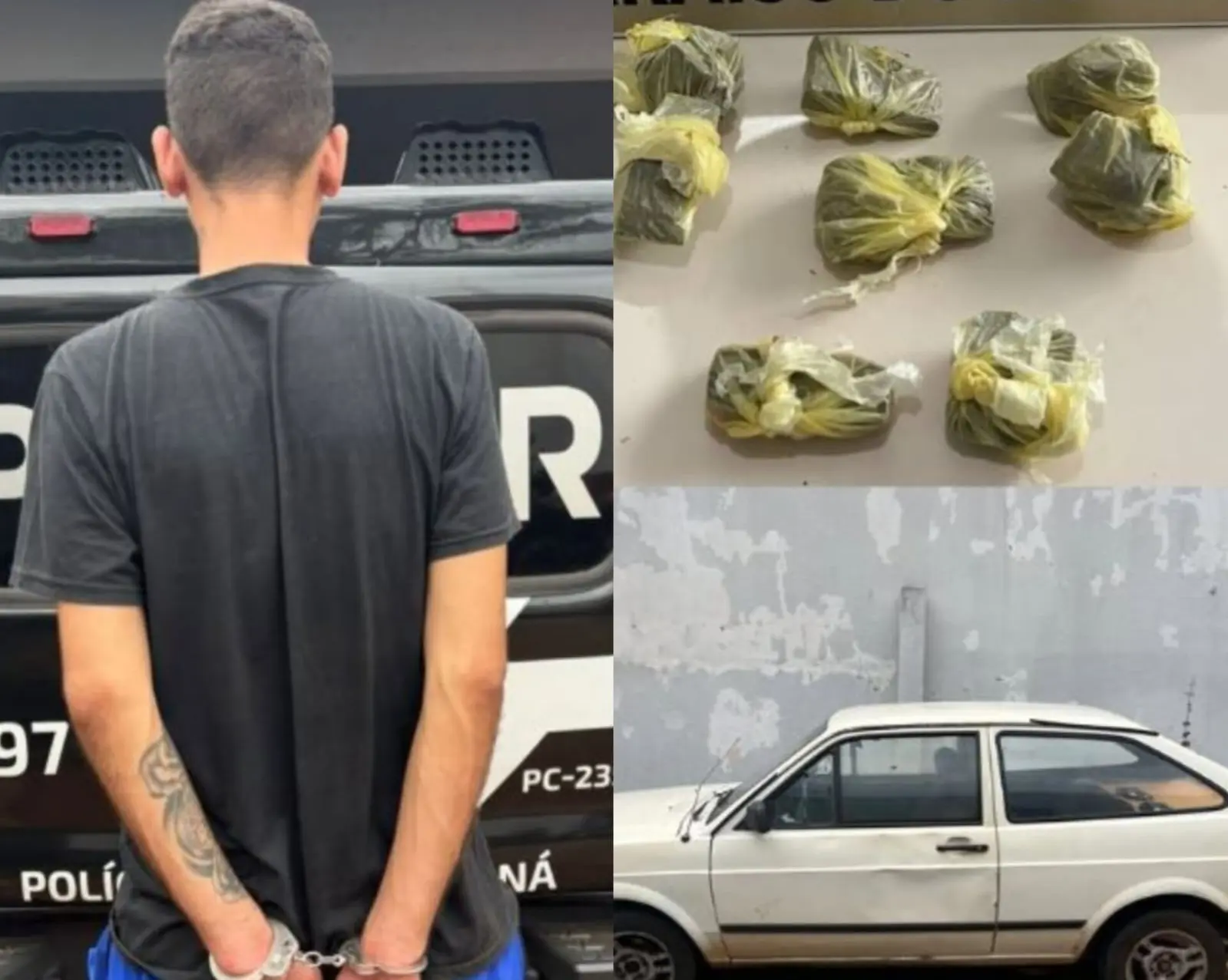 Jovem é preso com maconha dentro de carro em Mirador