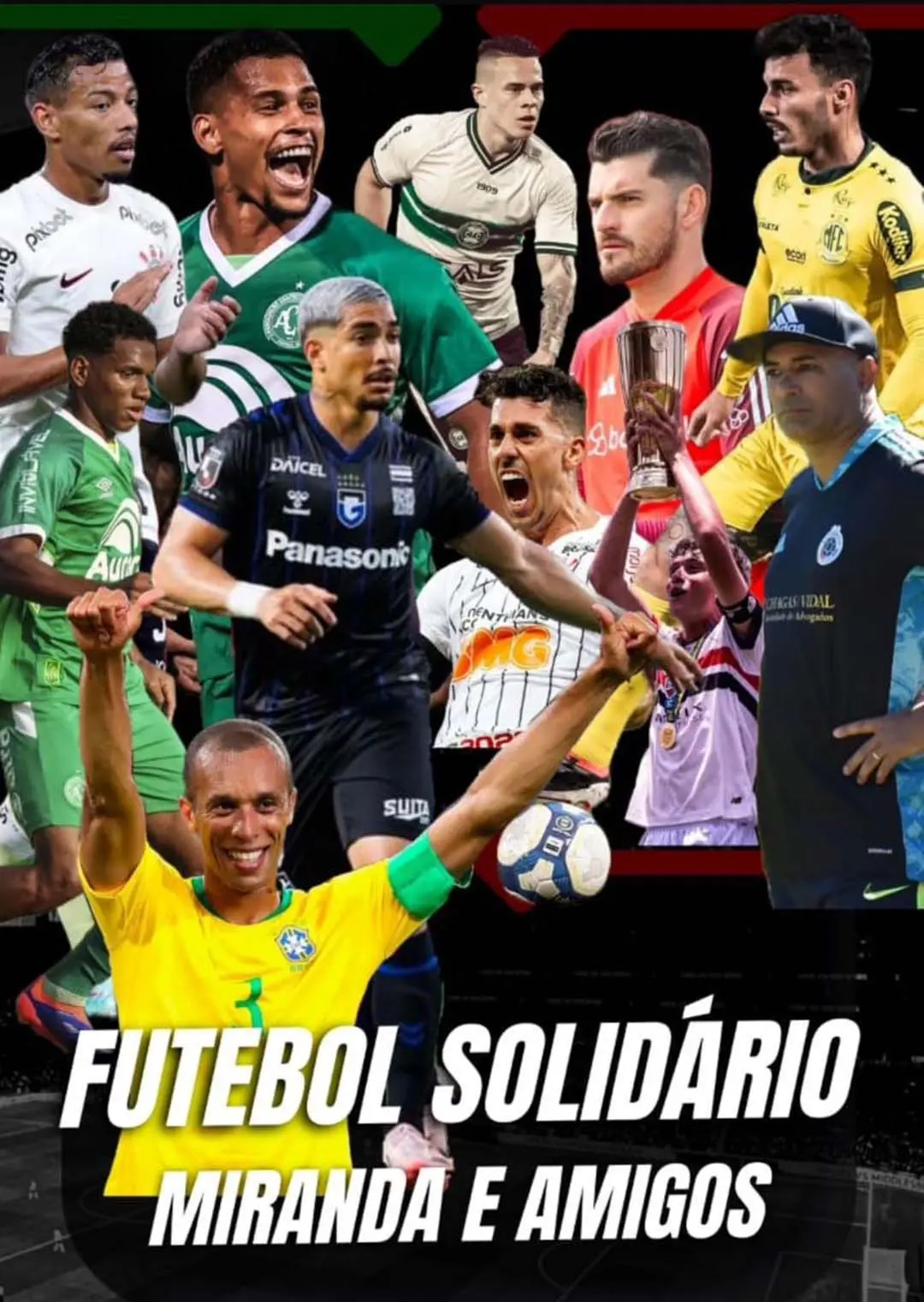 Nesta quarta-feira, Futebol Solidário do ex-zagueiro Miranda reúne estrelas do esporte em Paranavaí