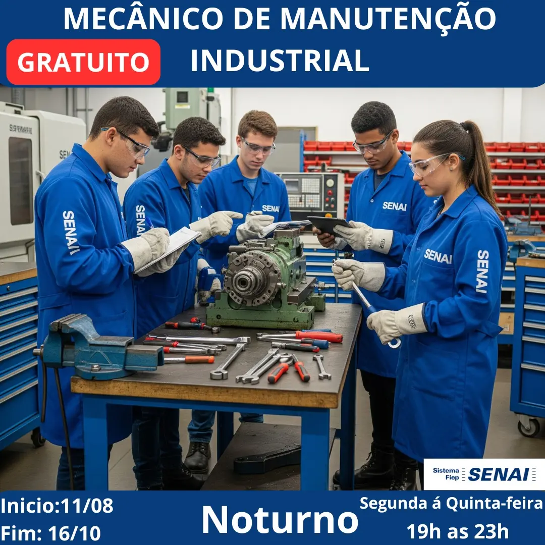 Paranavaí tem curso gratuito de Mecânico de Manutenção Industrial