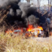 Carros pegam fogo após colisão na PR-158, entre Paranavaí e São João do Caiuá