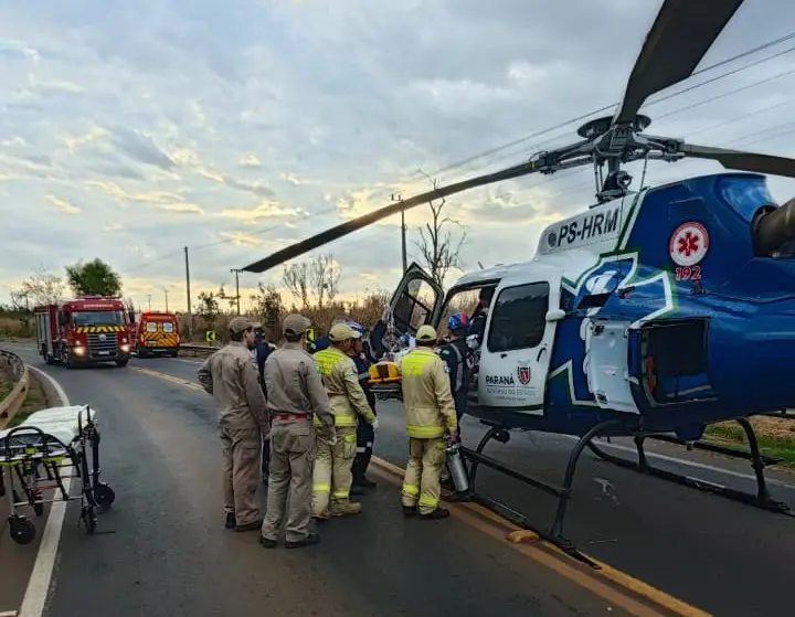 Motociclista fica ferido em acidente na PR-218 em Paranavaí