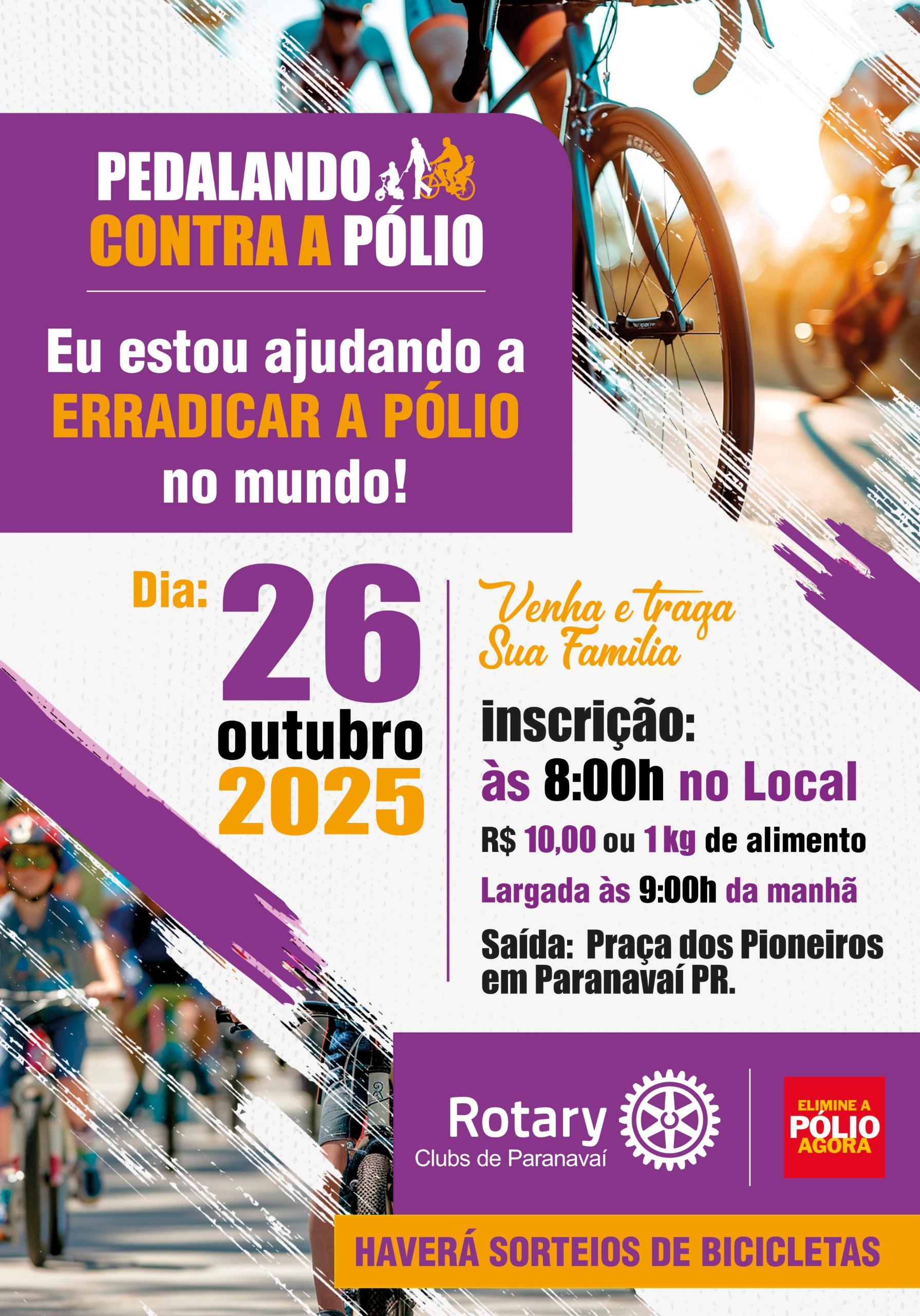 Pedalada em Paranavaí convida para o combate à poliomielite