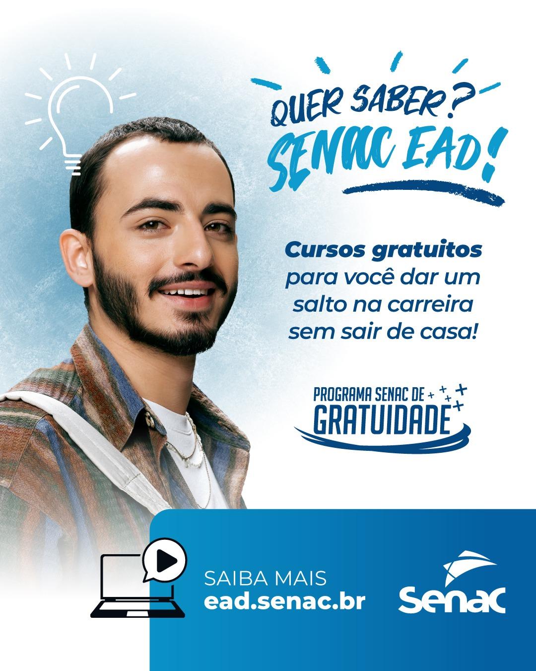 Senac tem vagas abertas em sete cursos gratuitos