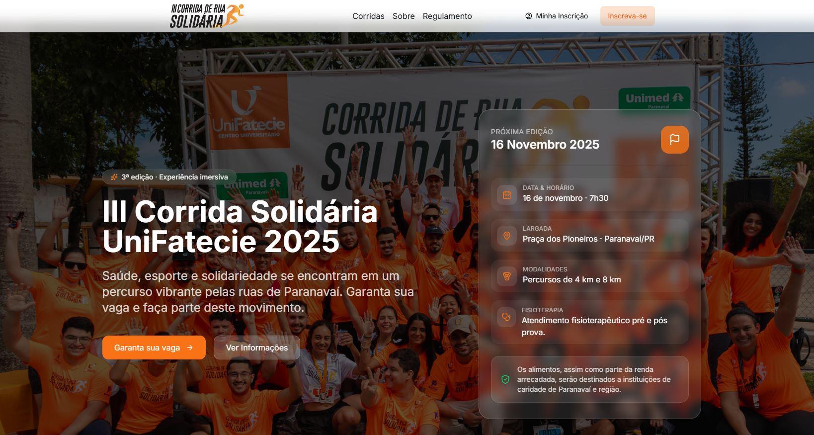 Inscrições para Corrida Solidária da Unifatecie encerram hoje