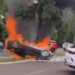 Motorista morre após carro capotar e pegar fogo na Avenida Itororó, em Maringá; VÍDEO