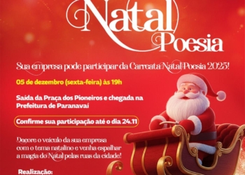 Carreata Natal Poesia vai colorir as ruas de Paranavaí no dia 5 de dezembro